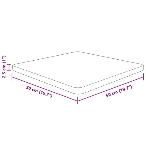 Επιφάνεια Τραπεζιού Τετράγωνη 50x50x2,5 εκ. Μασίφ Ξύλο Δρυς