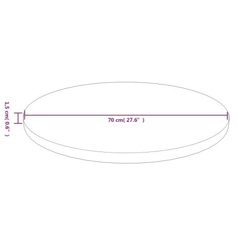 Επιφάνεια Τραπεζιού Στρογγυλή Σκ. Καφέ Ø70x1,5 εκ. Ξύλο Δρυς