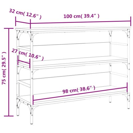 Τραπέζι Κονσόλα Καπνιστή Δρυς 100x32x75 εκ. Επεξεργασμένο Ξύλο