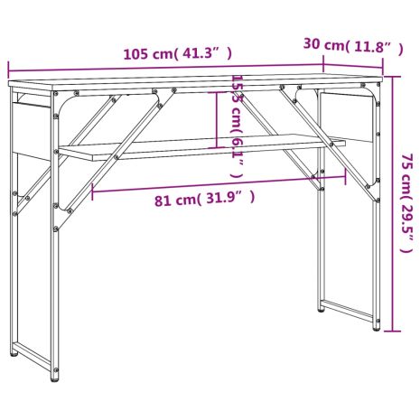 Τραπέζι Κονσόλα Καπνιστή Δρυς 105 x 30 x 75 εκ. Επεξεργ. Ξύλο