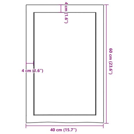 Πάγκος Μπάνιου 40 x 60 x (2-4) εκ. από Ακατέργαστο Μασίφ Ξύλο