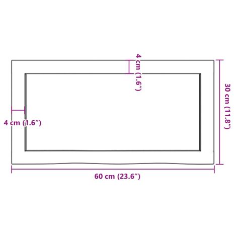 Πάγκος Μπάνιου Σκούρο Καφέ 60x30x(2-6) εκ. Επεξεργ. Μασίφ Ξύλο