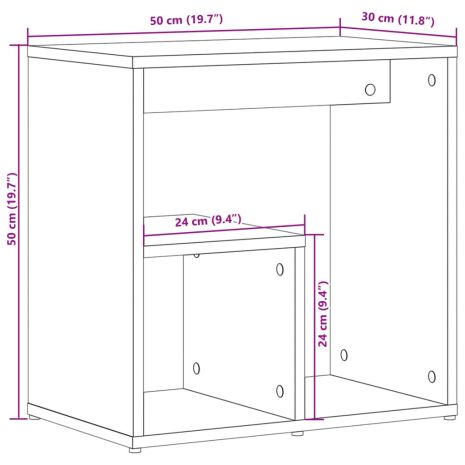 Βοηθητικά Τραπέζια 2 τεμ Γκρι Sonoma 50x30x50 εκ. Επεξ. Ξύλο