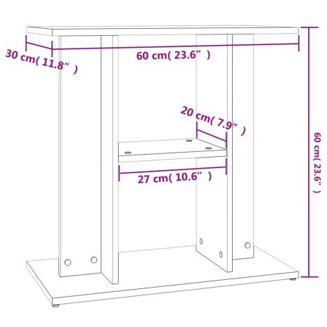 Βάση Ενυδρείου Καπνιστή Δρυς 60x30x60 εκ. Επεξεργασμένο Ξύλο